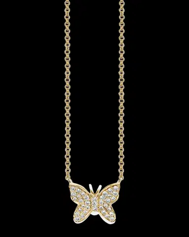 Sydney Evan 14k Yellow Gold Diamond Butterfly Necklace | Thumbnail 2 Sydney Evan 14k Yellow Gold Diamond Butterfly Necklace | Thumbnail 2