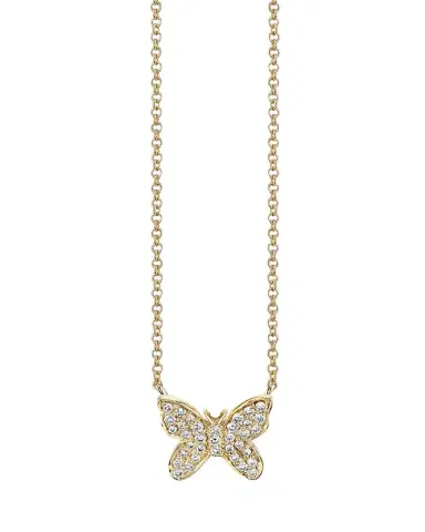 Sydney Evan 14k Yellow Gold Diamond Butterfly Necklace | Thumbnail 1 Sydney Evan 14k Yellow Gold Diamond Butterfly Necklace | Thumbnail 1