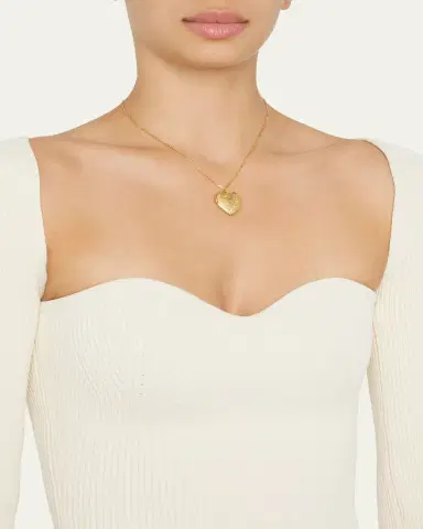ben-amun 24k Gold Electroplate Chain Necklace with Heart Locket Pendant | Thumbnail 2