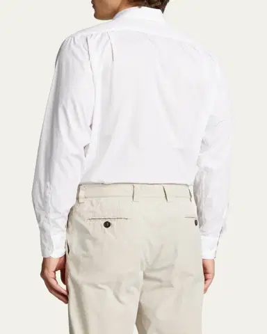 Loro Piana Men's Andre Cotton Poplin Shirt | Thumbnail 3