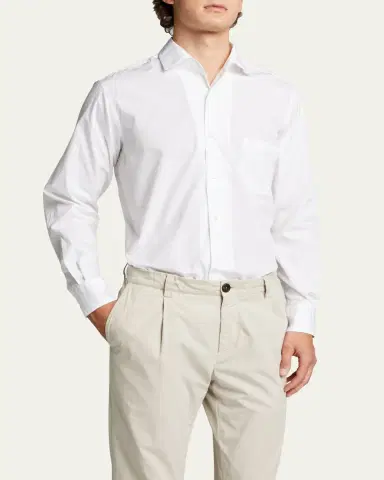Loro Piana Men's Andre Cotton Poplin Shirt | Thumbnail 4