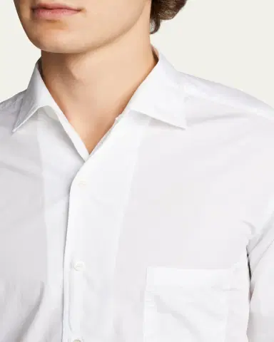 Loro Piana Men's Andre Cotton Poplin Shirt | Thumbnail 5