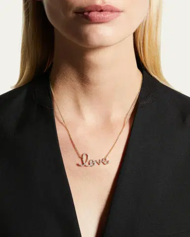 Sydney Evan 14k Diamond Love Script Necklace, Multi Gold | Thumbnail 2 Sydney Evan 14k Diamond Love Script Necklace, Multi Gold | Thumbnail 2