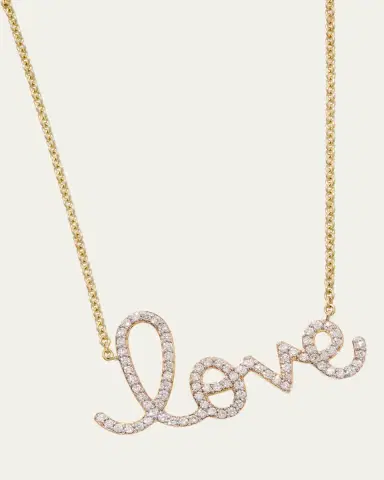 Sydney Evan 14k Diamond Love Script Necklace, Multi Gold | Thumbnail 3 Sydney Evan 14k Diamond Love Script Necklace, Multi Gold | Thumbnail 3
