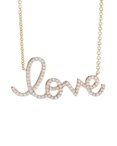 Sydney Evan 14k Diamond Love Script Necklace, Multi Gold | Thumbnail 1 Sydney Evan 14k Diamond Love Script Necklace, Multi Gold | Thumbnail 1