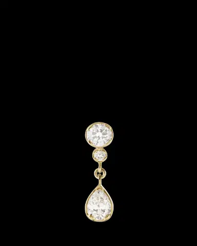 Sophie Bille Brahe Goutte Diamond Drop Earring, Single | Thumbnail 2