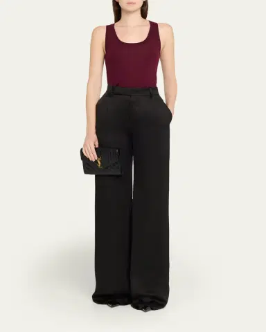 Saint Laurent Envelope Flap YSL Clutch Bag in Grained Leather | Thumbnail 5 Saint Laurent Envelope Flap YSL Clutch Bag in Grained Leather | Thumbnail 5