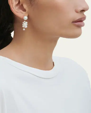 Sophie Bille Brahe Pair Botticelli Clustered Freshwater Earrings | Thumbnail 2