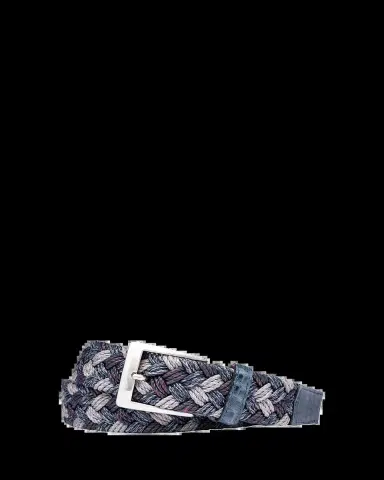 W. Kleinberg Men's Woven Linen Belt w/ Croc Tabs | Thumbnail 2