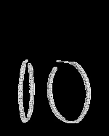 Lana 14K Gold Graduating Diamond Inside-Out Hoop Earrings | Thumbnail 2