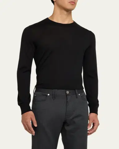 Brioni Men's Long-Sleeve Crewneck T-Shirt | Thumbnail 4 Brioni Men's Long-Sleeve Crewneck T-Shirt | Thumbnail 4