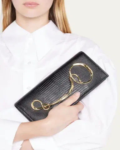 ALEXIS BITTAR Twisted Gold Side Handle Clutch Purse | Thumbnail 2 ALEXIS BITTAR Twisted Gold Side Handle Clutch Purse | Thumbnail 2