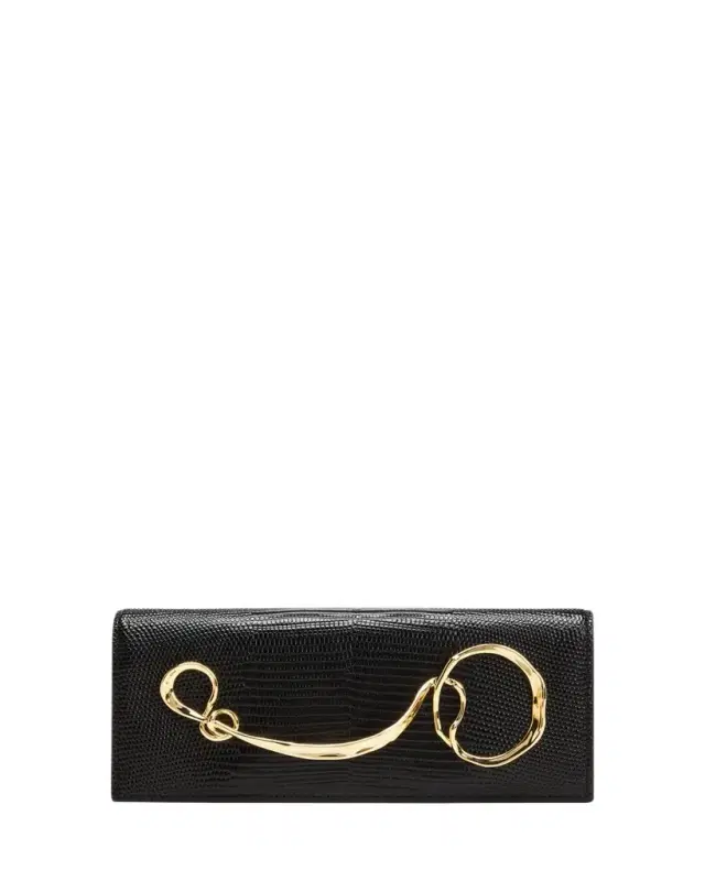 Alexis Bittar Twisted Gold Side Handle Clutch Purse