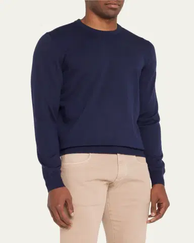 Kiton Men's Wool Crewneck Sweater | Thumbnail 4 Kiton Men's Wool Crewneck Sweater | Thumbnail 4