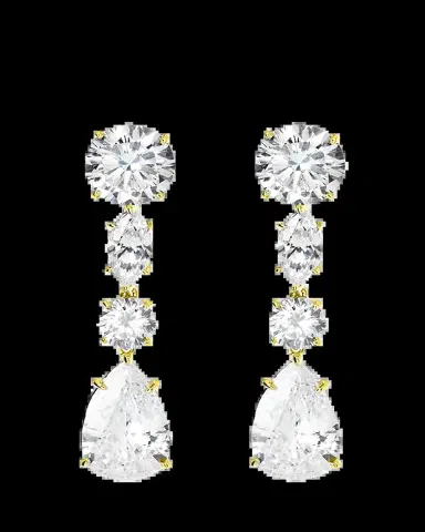 FANTASIA by DESERIO 12 TCW Linear CZ Drop Earrings | Thumbnail 2 FANTASIA by DESERIO 12 TCW Linear CZ Drop Earrings | Thumbnail 2