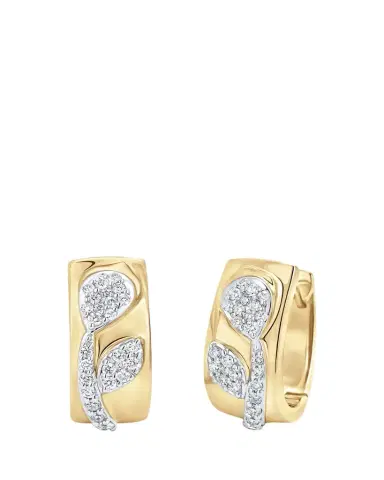 Sara Weinstock 18K Two-Tone Gold Lierre Diamond Huggie Earrings | Thumbnail 1