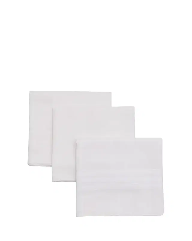 Men's 3-Pack Hand-Rolled Egyptian Cotton Handkerchiefs