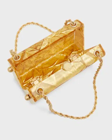 Cult Gaia Hajar Crinkled Acrylic Chain Shoulder Bag | Thumbnail 3