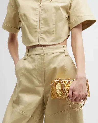 Cult Gaia Hajar Crinkled Acrylic Chain Shoulder Bag | Thumbnail 4