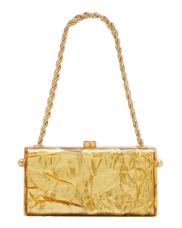 Cult Gaia Hajar Crinkled Acrylic Chain Shoulder Bag