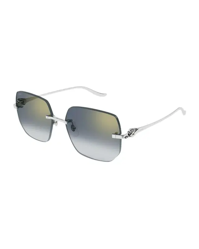 Cartier Rimless Metal Butterfly Sunglasses
