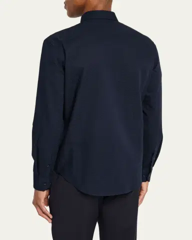 Giorgio Armani Men's Solid Seersucker Sport Shirt | Thumbnail 7