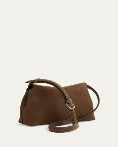 TOTEME T Lock Suede Clutch Bag | Thumbnail 2