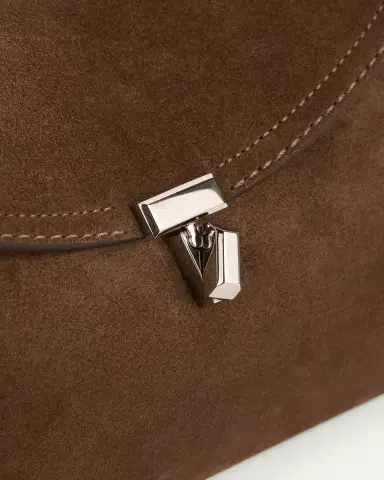 TOTEME T Lock Suede Clutch Bag | Thumbnail 4