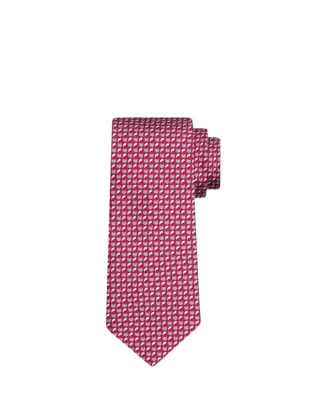 Men's Fox Face and Tail Silk Tie