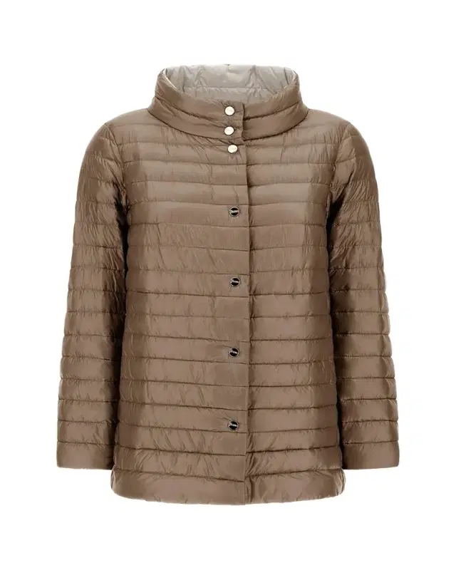 Herno Reversible Ultra-Light Nylon A-Line Down Jacket