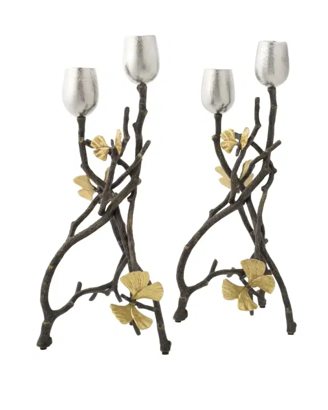 Michael Aram Butterfly Ginkgo Candleholder, Set of 2