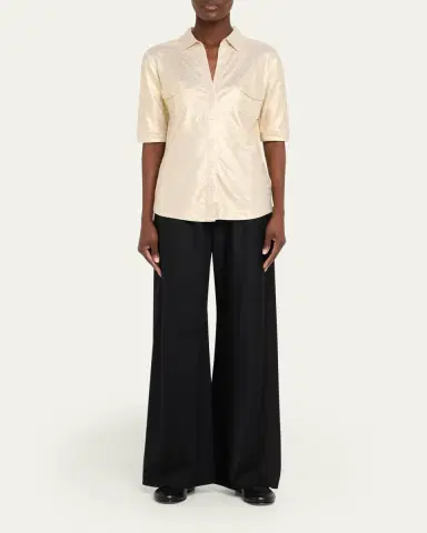 MAJESTIC FILATURES Button-Down Metallic Stretch Linen Shirt | Thumbnail 2 MAJESTIC FILATURES Button-Down Metallic Stretch Linen Shirt | Thumbnail 2