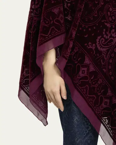 Etro Paisley-Pattern Velvet Poncho Top | Thumbnail 5 Etro Paisley-Pattern Velvet Poncho Top | Thumbnail 5