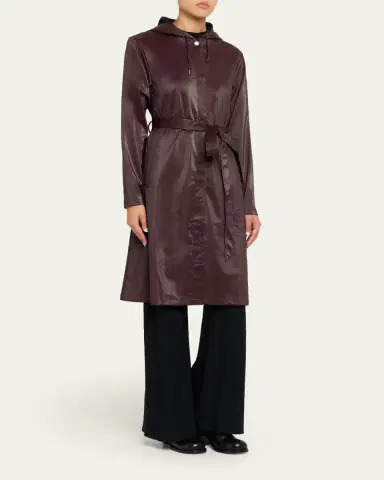 Rains Long A-Line Hooded Rain Jacket | Thumbnail 4