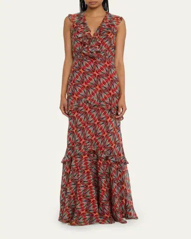 Saloni Rita Tiered Ruffle Cocktail Dress | Thumbnail 2