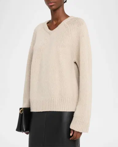 Lisa Yang Oia Cashmere V-Neck Sweater | Thumbnail 8