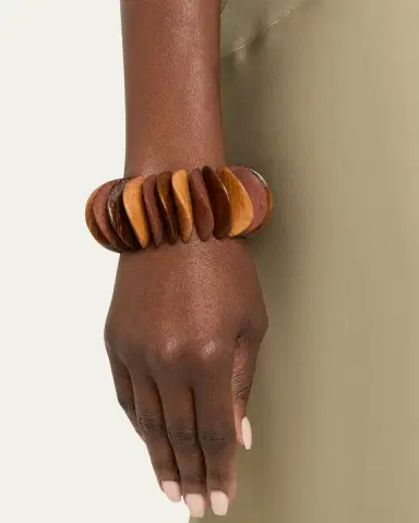 ben-amun Stretch Two-Tone Wooden Bracelet | Thumbnail 2