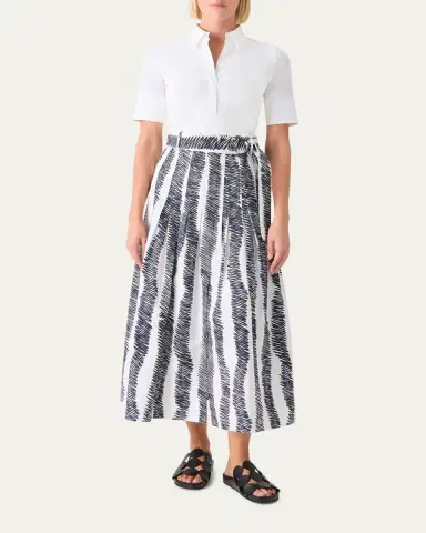 Akris punto Mixed-Media Short-Sleeve Polo Shirt | Thumbnail 2