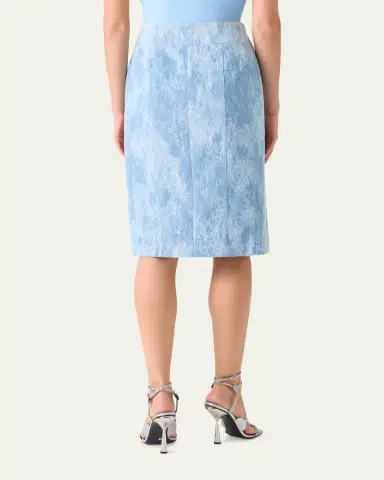 Akris punto Washed Jacquard Denim Pencil Skirt | Thumbnail 3
