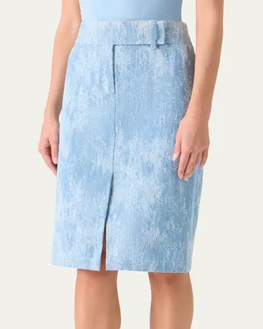 Akris punto Washed Jacquard Denim Pencil Skirt | Thumbnail 5