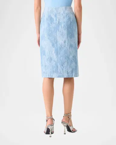 Akris punto Washed Jacquard Denim Pencil Skirt | Thumbnail 7