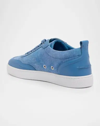 Christian Louboutin Men's Retero Canvas and Leather Low-Top Sneakers | Thumbnail 4 Christian Louboutin Men's Retero Canvas and Leather Low-Top Sneakers | Thumbnail 4