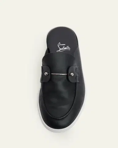 Christian Louboutin Men's Chanme Leather Slides | Thumbnail 3