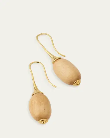 Ben-Amun Small Wooden Drop Earrings | Thumbnail 3