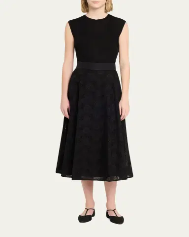 Akris Orbit Broderie Anglaise Midi Skirt | Thumbnail 2 Akris Orbit Broderie Anglaise Midi Skirt | Thumbnail 2
