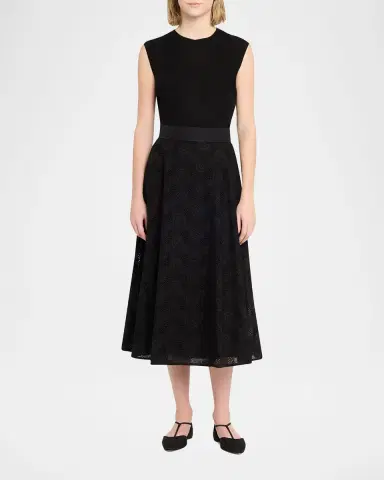 Akris Orbit Broderie Anglaise Midi Skirt | Thumbnail 6 Akris Orbit Broderie Anglaise Midi Skirt | Thumbnail 6