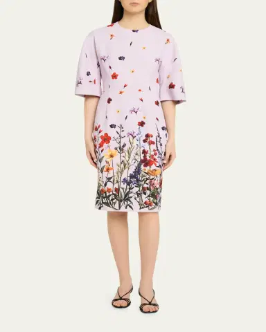 Rickie Freeman for Teri Jon Floral-Print Crepe Column Dress | Thumbnail 2 Rickie Freeman for Teri Jon Floral-Print Crepe Column Dress | Thumbnail 2