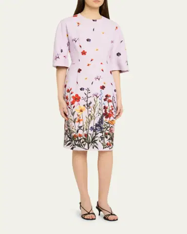 Rickie Freeman for Teri Jon Floral-Print Crepe Column Dress | Thumbnail 4 Rickie Freeman for Teri Jon Floral-Print Crepe Column Dress | Thumbnail 4