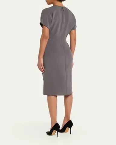 Giorgio Armani Pleated Washed Silk Crepe Dress | Thumbnail 3