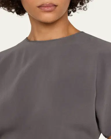 Giorgio Armani Pleated Washed Silk Crepe Dress | Thumbnail 5